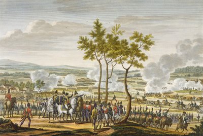 Die Schlacht von Abensberg, 20. April 1809, graviert von Edme Bovinet von Jacques Francois Joseph Swebach